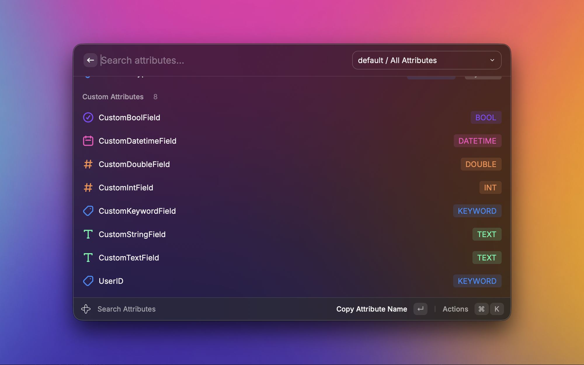 Temporal search attributes in Raycast